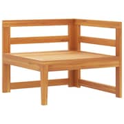 vidaXL Corner Sofa with Dark Grey Cushions Solid Acacia Wood