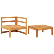 vidaXL 2 Piece Garden Lounge Set with Dark Grey Cushions Acacia Wood