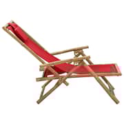 vidaXL Reclining Relaxing Chair Red Bamboo and Fabric