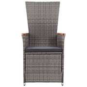 vidaXL Reclining Garden Chairs 2 pcs with Cushions Poly Rattan Grey
