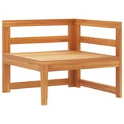 vidaXL Corner Sofa with Cream White Cushions Solid Acacia Wood