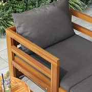vidaXL Sun Lounger with Dark Grey Cushions Solid Acacia Wood