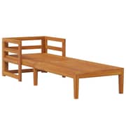 vidaXL Sun Lounger with Dark Grey Cushions Solid Acacia Wood