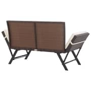 vidaXL Garden Bench with Cushions 176 cm Brown Poly Rattan