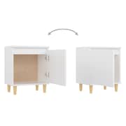 vidaXL Bed Cabinet with Solid Wood Legs White 40x30x50 cm