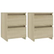 vidaXL Bedside Cabinets 2 pcs Sonoma Oak 30x30x40 cm Engineered Wood
