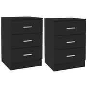 vidaXL Bedside Cabinets 2 pcs Black 38x35x56 cm Engineered Wood