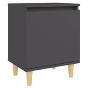 vidaXL Bed Cabinet with Solid Wood Legs Grey 40x30x50 cm