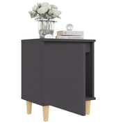 vidaXL Bed Cabinet with Solid Wood Legs Grey 40x30x50 cm