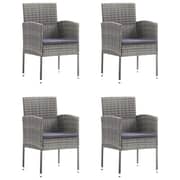 vidaXL 5 Piece Garden Dining Set Poly Rattan Anthracite & Grey