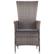 vidaXL 7 Piece Garden Dining Set Poly Rattan Grey