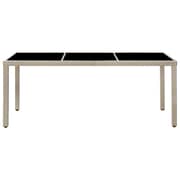 vidaXL 9 Piece Outdoor Dining Set with Cushions Poly Rattan Beige