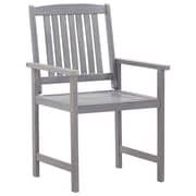 vidaXL 7 Piece Outdoor Dining Set Grey Wash Solid Acacia Wood
