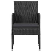 vidaXL 3 Piece Garden Dining Set Poly Rattan Black