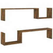 vidaXL Wall Shelves 2 pcs Smoked Oak 100x15x20 cm Engineered Wood