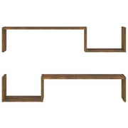 vidaXL Wall Shelves 2 pcs Smoked Oak 100x15x20 cm Engineered Wood