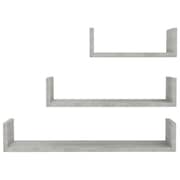 vidaXL Wall Display Shelf 3 pcs Concrete Grey Engineered Wood