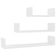 vidaXL Wall Display Shelf 3 pcs White Engineered Wood