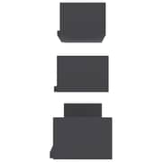 vidaXL Wall Display Shelf 3 pcs Grey Engineered Wood