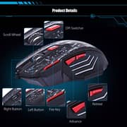 HXSJ H300 USB Wired Gaming Mouse Ergonomic Mice with Breathing Light 5500DPI 7 Buttons for PC Laptop