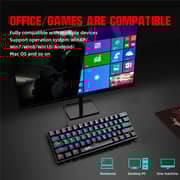 HXSJ V900 Wired 61-key Compact Mechanical Keyboard RGB Backlit Keyboard N-key Rollover Blue Switch Double Shot Keycaps, Black