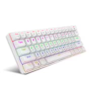 HXSJ V900 Wired 61-key Compact Mechanical Keyboard RGB Backlit Keyboard N-key Rollover Blue Switch Double Shot Keycaps, White