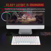 HXSJ V900 Wired 61-key Compact Mechanical Keyboard RGB Backlit Keyboard N-key Rollover Blue Switch Double Shot Keycaps, White