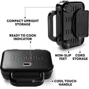 Breville Ultimate Deep Fill Toastie Maker 2 Slice Sandwich Toaster Removable Non-Stick Plates Stainless Steel Black VST082