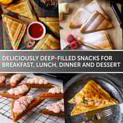 Breville Ultimate Deep Fill Toastie Maker 2 Slice Sandwich Toaster Removable Non-Stick Plates Stainless Steel Black VST082