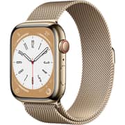 Apple Watch Series 8 GPS + Cellular 45mm Gold Stainless Steel Case with Gold Milanese Loop
