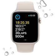 Apple Watch SE GPS 44mm Starlight Aluminum Case with Starlight Sport Band - Regular – Middle East Version