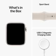 Apple Watch SE GPS 44mm Starlight Aluminum Case with Starlight Sport Band - Regular – Middle East Version