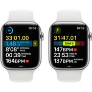 Apple Watch Series 8 GPS + Cellular 45mm Silver Aluminum Case with White Sport Band - Regular – Middle East Version