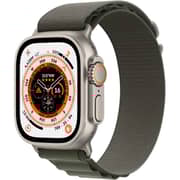 Apple Watch Ultra GPS + Cellular, 49mm Titanium Case with Green Alpine Loop - Small – Middle East Version