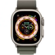 Apple Watch Ultra GPS + Cellular, 49mm Titanium Case with Green Alpine Loop - Small – Middle East Version