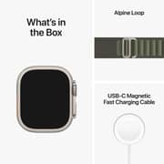 Apple Watch Ultra GPS + Cellular, 49mm Titanium Case with Green Alpine Loop - Small – Middle East Version