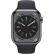 Apple Watch Series 8 GPS + Cellular 41mm Graphite Stainless Steel Case with Midnight Sport Band - Regular