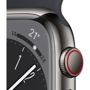 Apple Watch Series 8 GPS + Cellular 41mm Graphite Stainless Steel Case with Midnight Sport Band - Regular