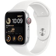 Apple Watch SE GPS + Cellular 40mm Silver Aluminum Case with White Sport Band - Regular – Middle East Version