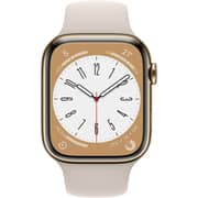 Apple Watch Series 8 GPS + Cellular 41mm Gold Stainless Steel Case with Starlight Sport Band - Regular – Middle East Version