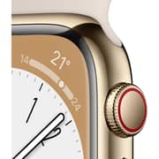 Apple Watch Series 8 GPS + Cellular 41mm Gold Stainless Steel Case with Starlight Sport Band - Regular – Middle East Version