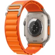 Apple Watch Ultra GPS + Cellular, 49mm Titanium Case with Orange Alpine Loop - Small – Middle East Version
