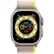 Apple Watch Ultra GPS + Cellular, 49mm Titanium Case with Beige Yellow Trail Loop - Medium/Large – Middle East Version