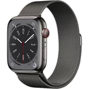 Apple Watch Series 8 GPS + Cellular 41mm Graphite Stainless Steel Case with Graphite Milanese Loop – Middle East Version
