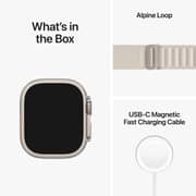 Apple Watch Ultra GPS + Cellular, 49mm Titanium Case with Starlight Alpine Loop - Large – Middle East Version