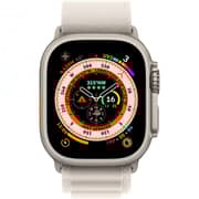 Apple Watch Ultra GPS + Cellular, 49mm Titanium Case with Starlight Alpine Loop - Medium – Middle East Version