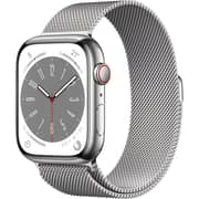 Apple Watch Series 8 GPS + Cellular 41mm Silver Stainless Steel Case with Silver Milanese Loop