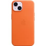 Apple iPhone 14 Leather Case Orange with MagSafe