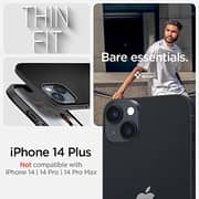 Spigen Thin Fit designed for iPhone 14 Plus case cover - Black