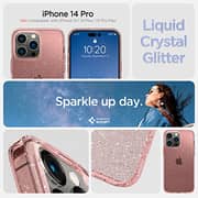 Spigen Liquid Crystal Glitter designed for iPhone 14 Pro case cover - Rose Quartz